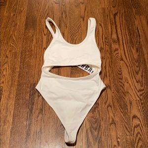 Small Urban Outfitters White Cutout Bodysuit